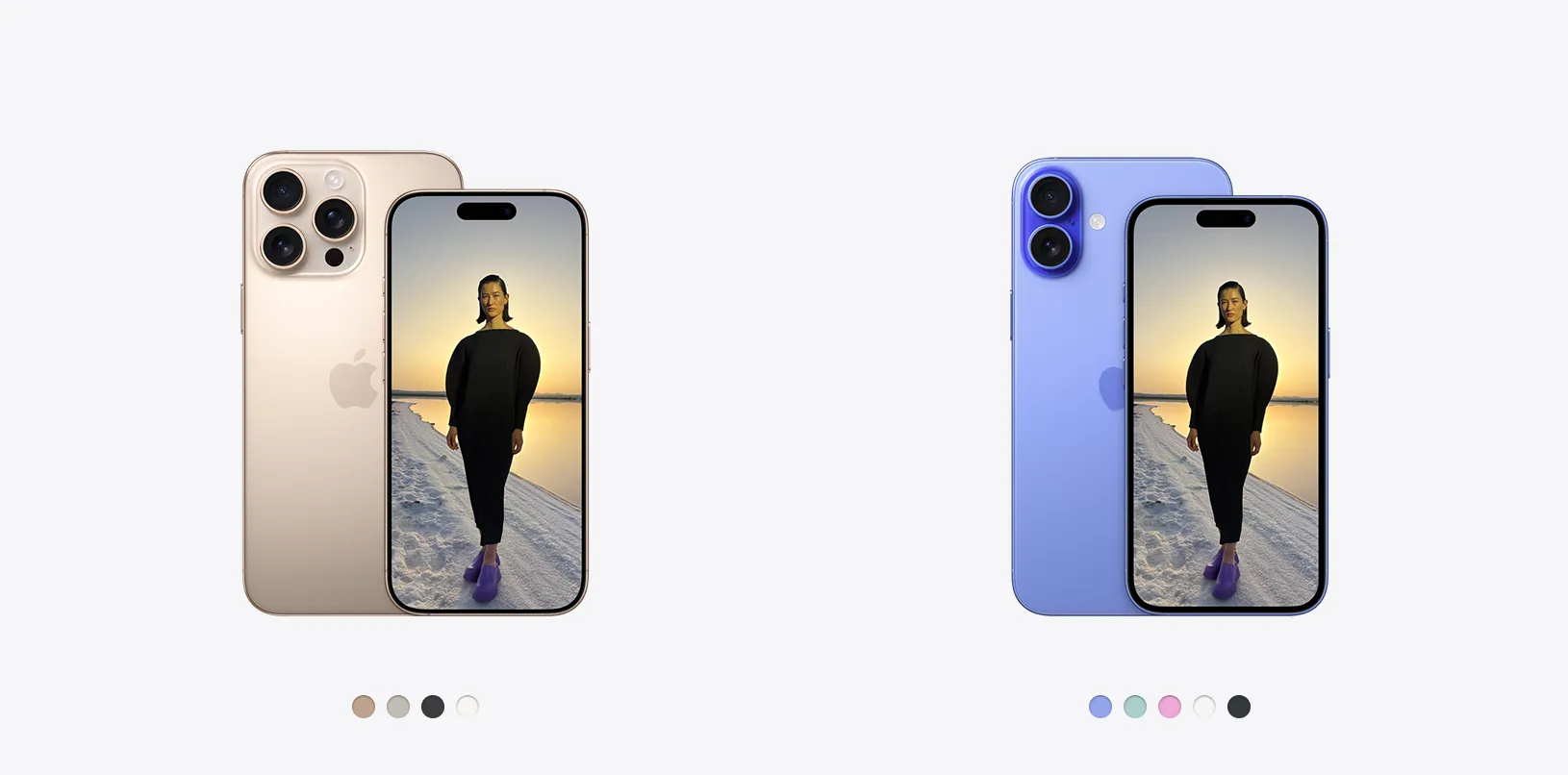 thiết kế iPhone 16 và iPhone 16 Pro với màn hình 6,1 inch và 6,3 inch